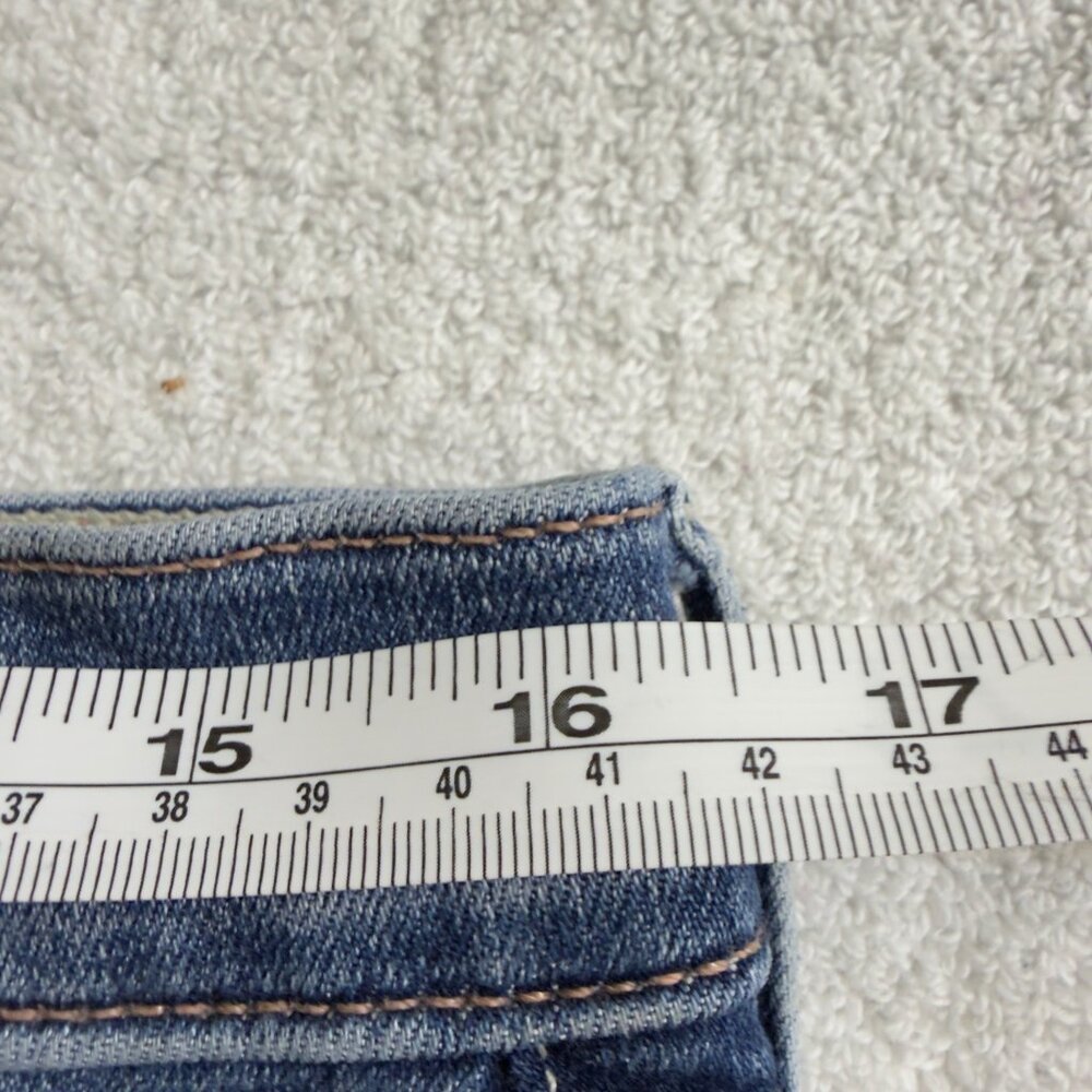 Mother The Weekender Fray Jeans Size 33 Medium Wash Denim Flared Leg Made In USA - Picture 10 of 13